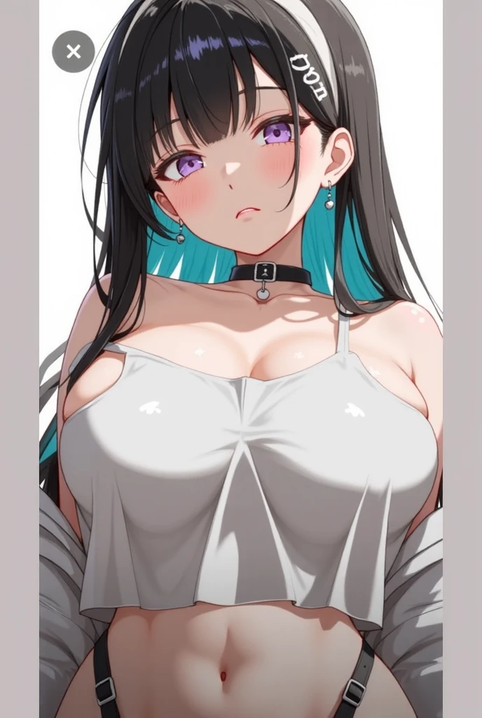 1girl,acheron_(honkai:_star_rail),ahoge,alternate_breast_size,black_shorts,breasts,cleavage,closed_eyes,collarbone,cowboy_shot,dolphin_shorts,facing_viewer,hair_over_one_eye,hand_on_own_face,highres,honkai:_star_rail,honkai_(series),huge_breasts,long_hair,multicolored_hair,shirt,short_shorts,shorts,simple_background,sitting,solo,spoken_object,streaked_hair,thighs,very_long_hair,white_background,white_shirt,yawning, best quality, masterpiece, nai3