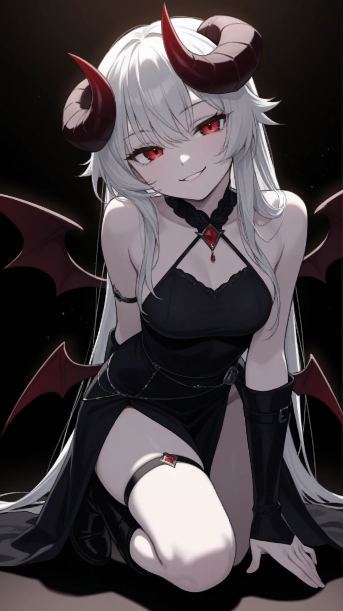 (masterpiece),(best quality),very aesthetic,(ultra-detailed),(illustration),(degenerate),nsfw,1girl,16yo,slender,long hair,white hair,straight hair,disheveled hair,red alluring eyes,one eye wide opened,condescending look,open mouth,smirk,fangs,An elegant and sophisticated outfit perfect for a party, featuring a dark red dress with lace accents sleeves,ecstasy,happy,inroom,standing,standing on one leg,head tilt,crossed arms,daytime,Lascivious atmosphere,fantastic atmosphere,Sunlight shining through the window,forest landscape,curtains flutter in the wind,Toxic green colored lace thong,Old furnishings,dusty room,cowboy shot,looking at viewer, vampire, strawberry juice glass, dark fantasy, bat,bat's wings,from below,POV