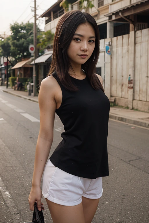 realistic, detailed
break,
1girl, solo, small breast, looking at viewer, yoga pants, tank top
break,
simple background,
break,
portrait, depth of field, perspective, rule of third,
break,
<lora:C_vonzy_v1:0.85>