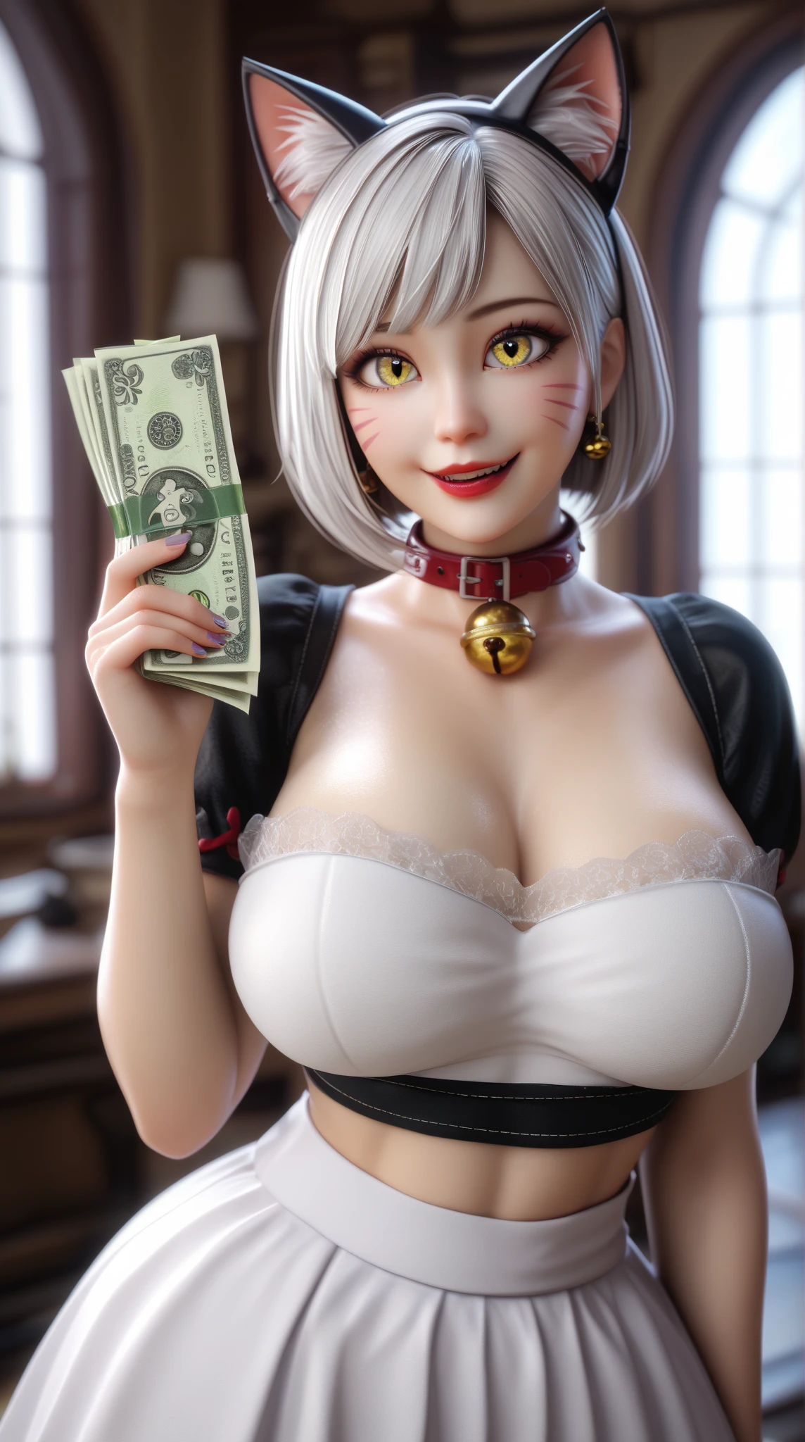 nsfw, Hired as a seductive big-breasted erotic maid, she exploits the money and semen of her prey's wealthy family as a matter of course, fulfilling their erotic expectations and desires.