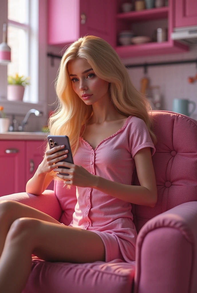 naughty school girl at home alone, in wet underwear, blonde hair, looking at porn on her phone, very detailed, volumetric lighting, lurid vivid colors, garnish atmosphere, HD, 8x, retro, vintage