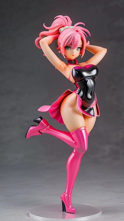 masterpiece, best quality, ultra-detailed, kawaii, cute, lovely, sexy, ero, extremely detailed, 4K, 8K, best quality, beautiful, anime style, laboratory, nishikino maki, love live!, latex bodysuit, beautiful eyes, large breast, tattoo, ahegao