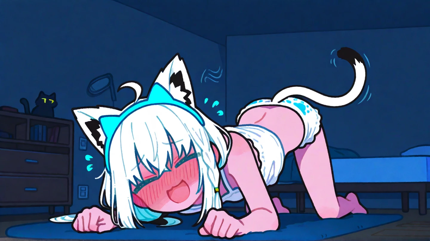 A human summon a wolf ghost furry to have sex