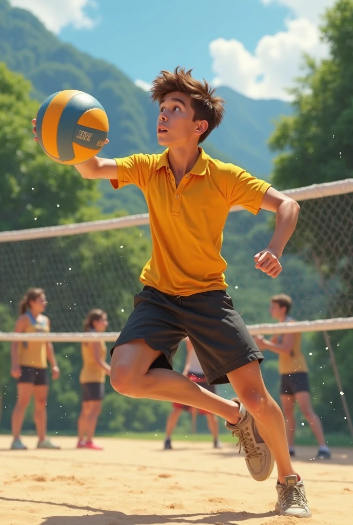 There are densely packed tennis balls floating in the sky