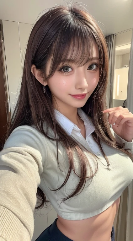 masutepiece, Best Quality, Illustration, Ultra-detailed, finely detail, hight resolution, 8K Wallpaper, Perfect dynamic composition, Beautiful detailed eyes, suits,Medium Hair,  Natural Color Lip, Random and sexy poses,Smile,‎Classroom、20 years girl、lifelike face、real looking skin、Realistic eyes、cute little