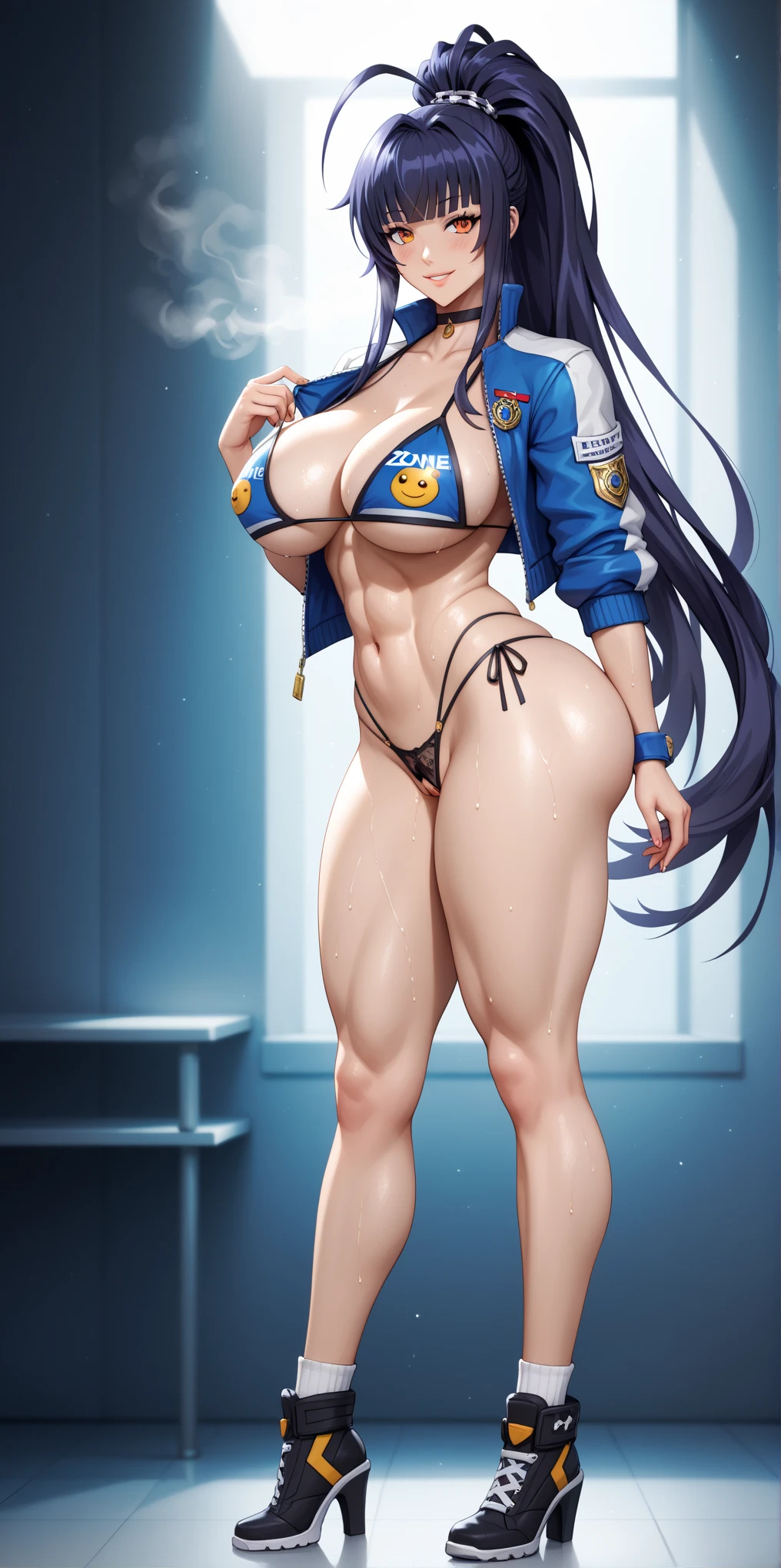 High school girl in high heels sitting on the ground, Wearing a sailor suit, Chic, cutesexyrobutts, Commission for high resolution, Beautiful anime girl, oppai proportions, oppai, Ecchi anime style, range murata and artgerm, thick thigths, Anime Girls, large thighs, SFW version, [ 4 k digital art ]!!, Voluptuous body, curvy body, Tifa Lockhart, Naughty anime style, plus size model, Scruffy body,Erotic cartoon style body, Married woman's big ass,Eros of a married woman, Married woman style, Married woman atmosphere, Pose with big buttocks sticking out on all fours