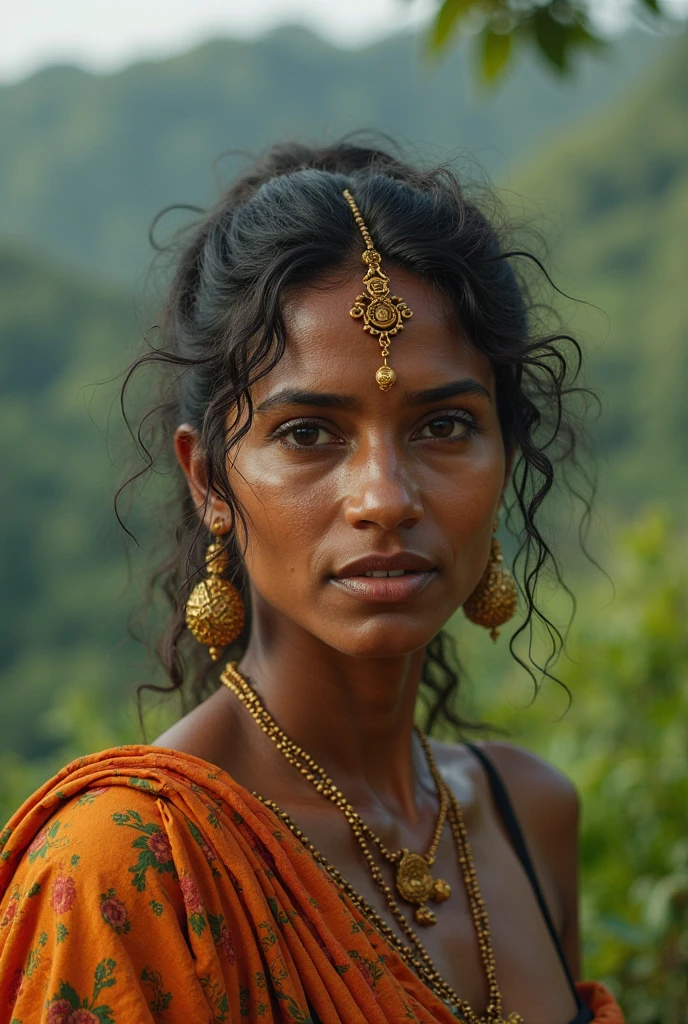 (((photo of a ancient kerala nude devil ))), (((standing at hell))) , ((heavy physique)) , aunty juicy figure, heavy aunty figure, (((dark kerala aunty))), dramatic nature posing,(((Half Body))), (((very dark skin))), (((35 years old))), (((((very dark nipple and areola))))) (((plus size chubby tall))), (((huge busty milky big massive boobs))), (((nude thick thigh))), (((ancient black mini skirt))), ((black skin dark body)), (((kerala ornaments))), (((depth of field))), ((( love bokeh))), (((sunlight))), ((( heavenly nature))), (((divine))), photorealistic,photo, realism, Getty Images, RAW candid cinema, 16mm, colour graded portra 400 film, remarkable colour, ultra realistic, textured skin, remarkable detailed pupils, realistic dull skin noise, visible skin detail, skin fuzz, dry skin, shot with cinematic,light leaks, RAW Image, DOF, depth of field,bokeh, High-resolution detail capturing the natural texture of the skin, including pores, fine lines, and natural highlights and shadows, Emphasize a natural, healthy glow, showcasing the beauty of real dark skin, A graceful, confident posture with a gentle smile or a serene expression,