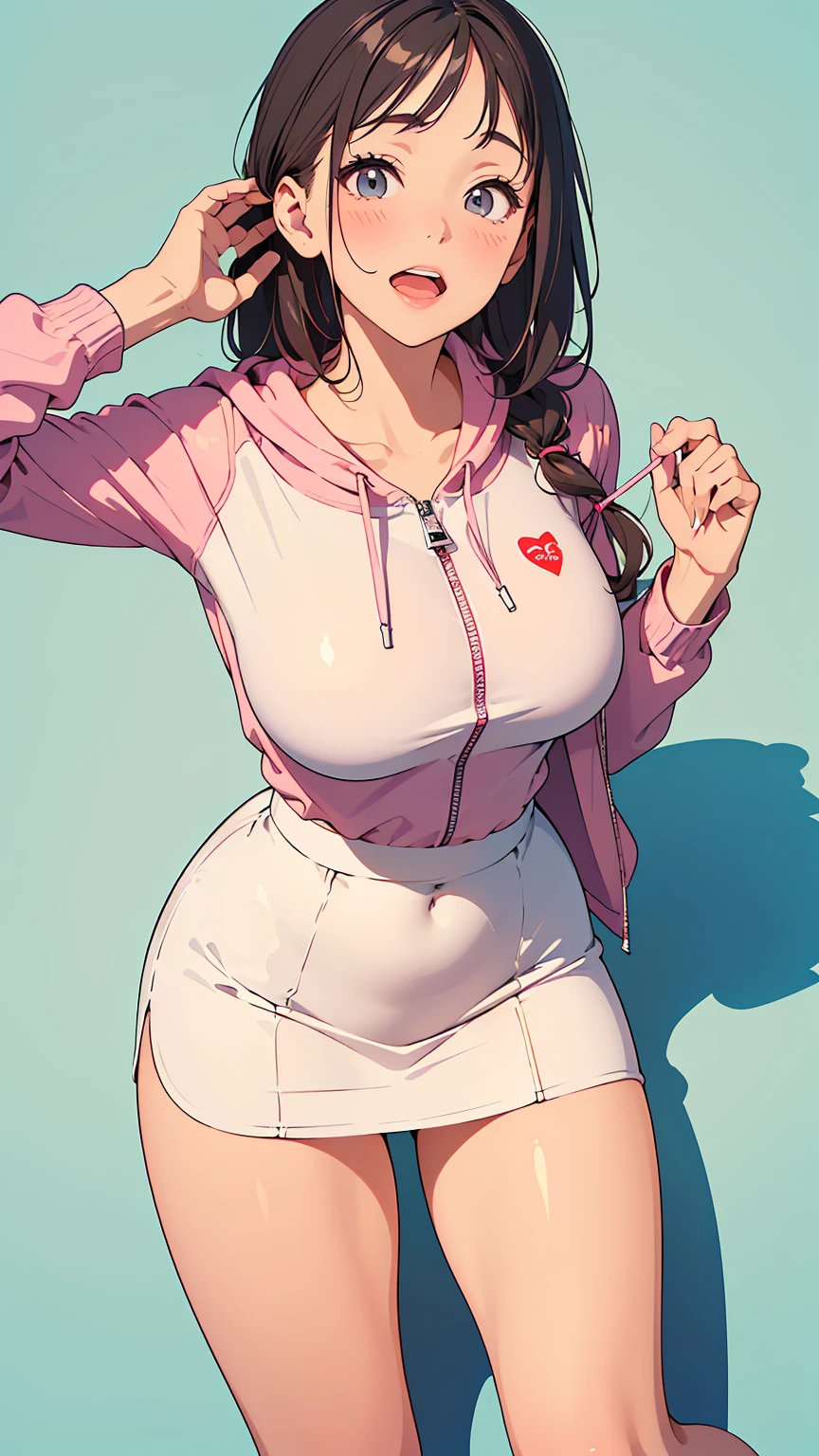 8k, RAW photos, best quality, masterpiece, Practical, Reality, (1 extreme beauty), 31 years old, The face is rich in detail, (Perfect Teeth), Delicate eyes, double eyelids, eyelash, Grin, Lip detail, Brown Hair Bob, Natural breasts, ((Sexy Japanese volleyball)), ((Pink Sexy Sports Shorts))Soft Light, ((Written border depth)) 、Shot in the back、all、Stick out your ass、legs spread、slim body、Inverted Nipple, Volleyball Jacket,
