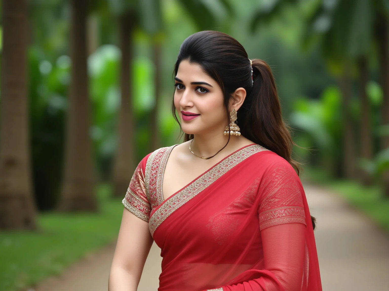 Foto RAW, photorealistic, photography, full body shot, master shot, perfect eyes, goddess like beauty, pierced eyes, perfect thick chubby mallu Desi aunty bhabhi, Wearing a Stanapatta, a chest-band.Saree model, model Photography, Indian saree shoot, Indian traditional wear advertising photography, traditional wear brand shoot, face of Indian actress Sonakshi Sinha, masterpiece, realistic, realism, incredible details, pleasure, photorealism, detailed skin, skin pores, high contrast, photorealistic Artstation 8k HD digital art trend of high definition and detailed realistic skin texture, ultra detail, realistic skin texture, armature, best quality, ultra high definition, (photorealistic:1.4),, high resolution, detail, raw photo, sweat, Re sharp, by Lee Jefferies Nikon D850 Film Stock Photo 4 Kodak Portra 400 Camera F1.6 Lens Rich Color Ultra Real Realistic Realistic Textures Dramatic Lighting Unreal Engine Trending at Art Station Cinestill 800,(pele altamente detalhada: 1.2), 8k UHD, DSLR, soft-lighting, alta qualidade, grain of film, Fujifilm XT3,she didn't like to wear blouse or bra, she is happy to wear only saree, she hates blouse or bra, detailed hairy armpits, hyper realistic skin, skin pores, sweat, veins,