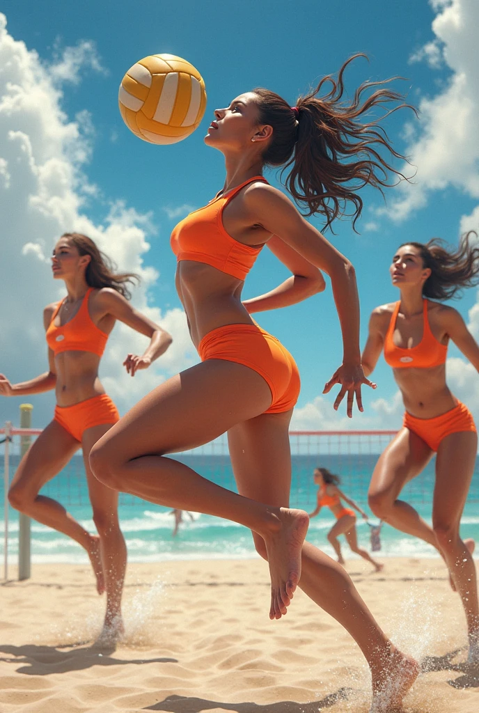 Nude Girls playing Beach Soccer