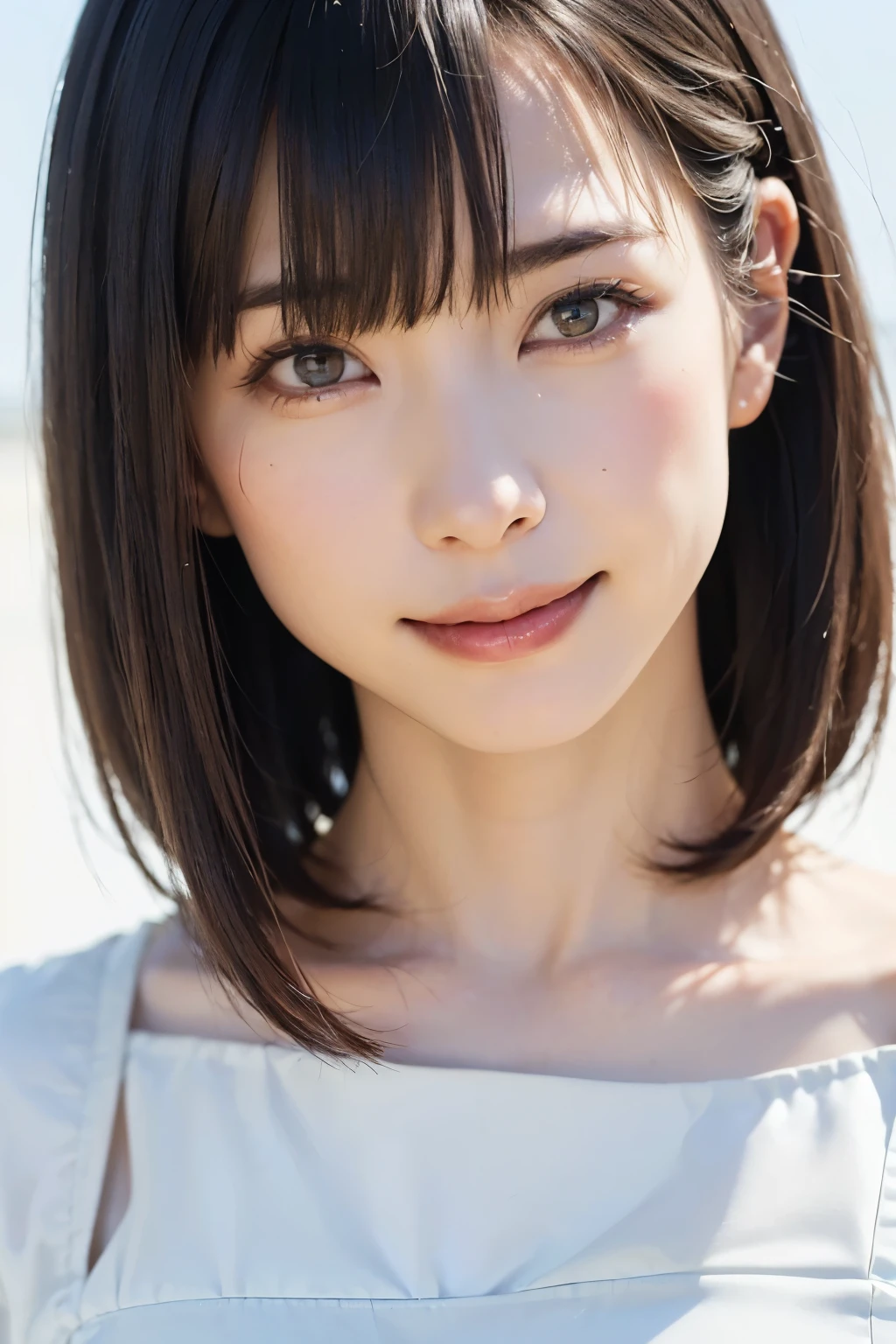 (software:1.8、masterpiece, Highest quality),1 person, alone, hyper Realistic, Realistic,Realistic, Looking at the audience, Light brown eyes:1.4,Brunette Short Bob Hair with highly detailed shiny hair, Brightly colored winter clothes, Lepangas:1.4), Outdoor, Mouth closed, Upper Body、big chest eye、eyelash、{Hugeな|big chest|Hugeなな|Mega} whole :2, chestの谷間:2、(((big chest eye、Short Bob Hair、Highlights from Students、Looking at the audience、She is very beautiful and cute、Show me your ears、Long neck、smile、Close your mouth and smile、Bangs and beautiful teeth)))、Ideal body type、(Nothing is drawn、A very beautiful pure white background:1.6)、美しいLong neck:1.4、(({Huge|big|Hugeな|Mega} chest, chestの谷間:2、Upper Bodyは服を着ていない:1.6))、(((Portraiture:2)))、Perfect Anatomy