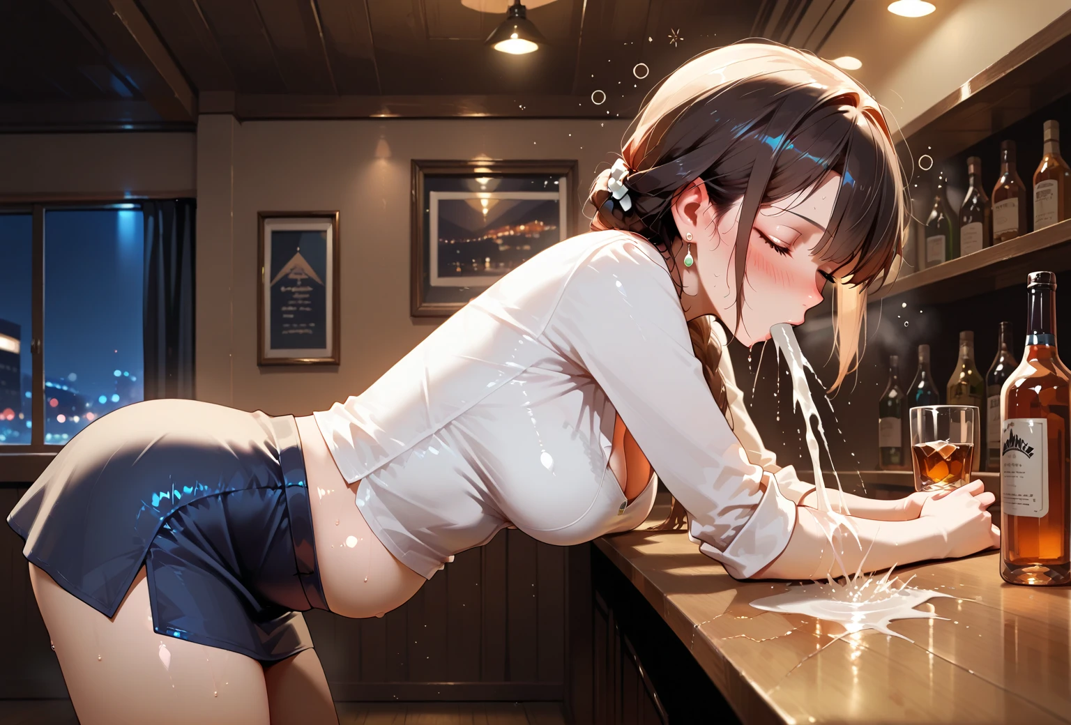 (Best Quality,High resolution,8K,finelity detailed background,Masterpiece:1.2),beautiful girl,Shiny brown hair,pony tail,Beautiful brown eyes,Best quality,Best Quality,Aesthetic and aesthetic:1.2,Best details((Super detailed))(High-definition CG illustrations),Big Breasts,cute,cute,Looking up,blush,masterpiece, best quality, large breasts,:1.2), multiple girls, (1boy:1.2), (ass pov:1.2), (sex:1.2), (3girls:1.2), (girl on top:1.3), (straddling:1.2), (nsfw:1.2), (pussy juice:1.2), (How:1.3), (sweat:1.2), (steam:1.1)