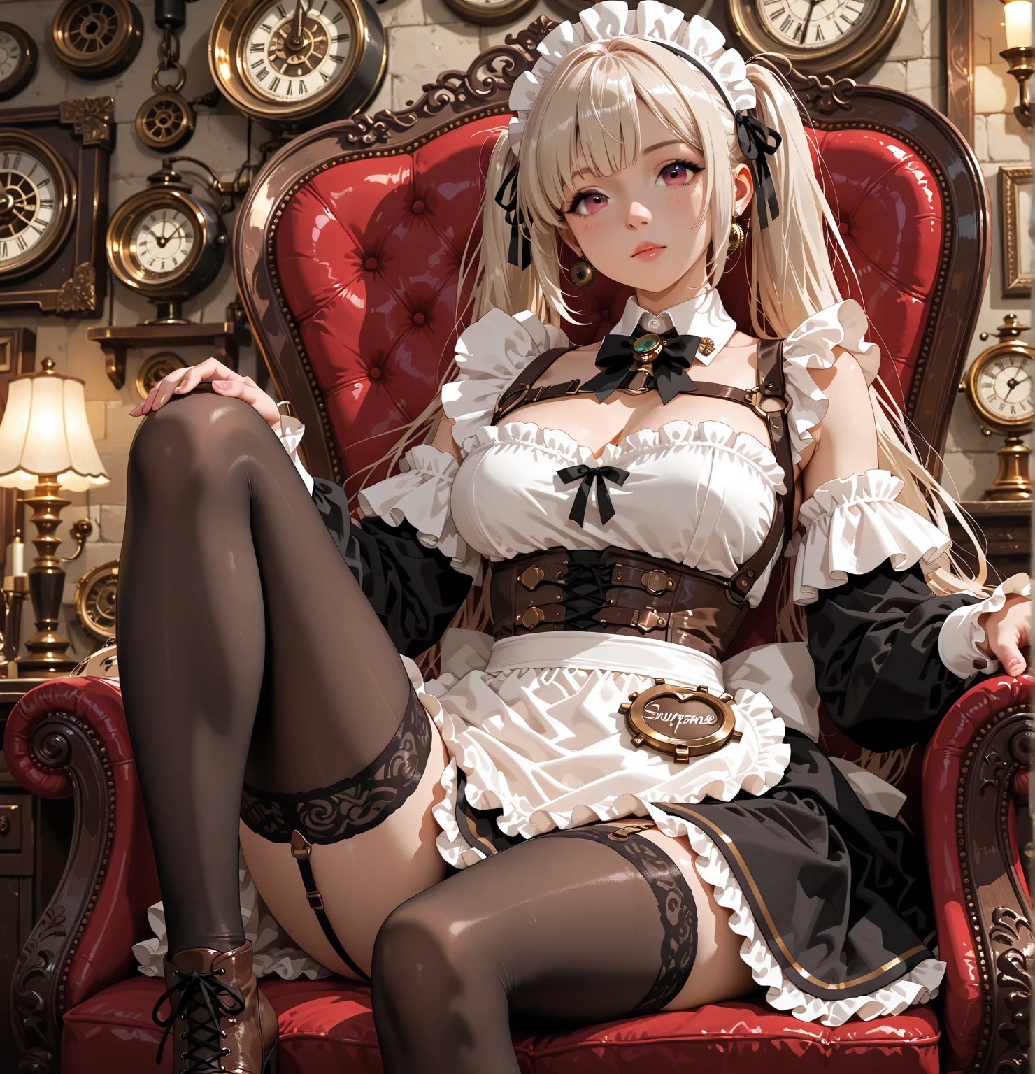 Pale girl, european girl, caucasian girl, horny girl, small boobs, perfect thighs, steampunk, shoker, BDSM, goth girl, gothic, lolita