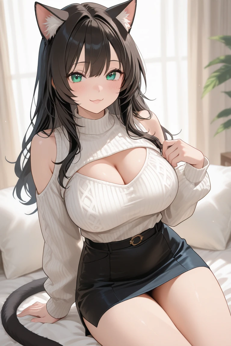 Beautiful girl, fireplace, sweater, big breasts,