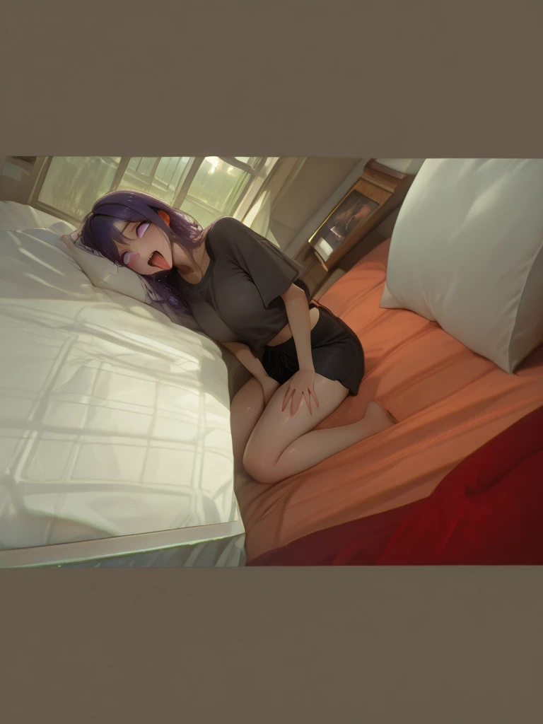 NSFW,Hololive,Towa Tokoyami,Short Hair,(Married Woman:1.3),High-quality lingerie,(Perfect hands),(Perfect Anatomy),(masterpiece),(highest quality),office,storehouse,shelf,One gray-haired old man,(Doing sex:1.5),Embarrassed,blush,(orgasm:1.5),(Ecstasy face:1.5),Lift your butt