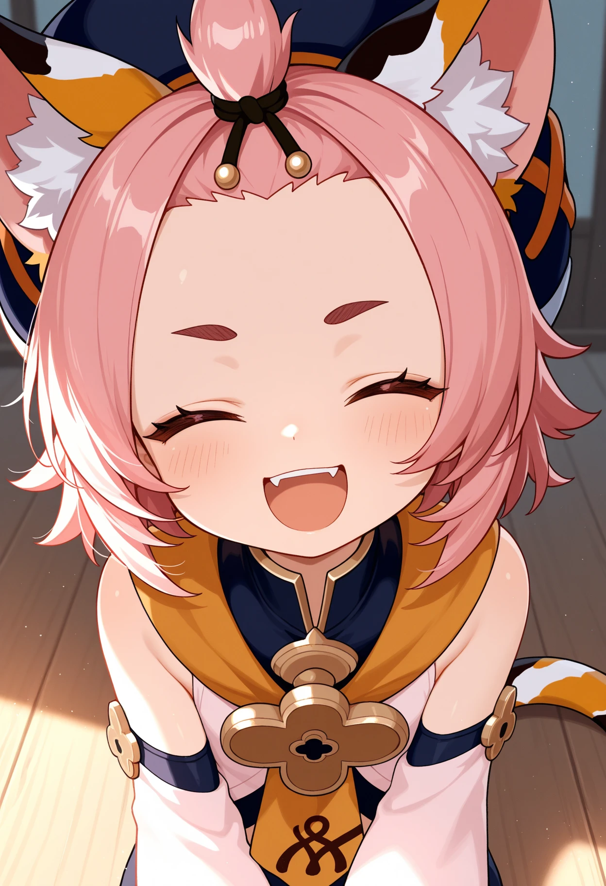 ((masterpiece,best quality)),high resolution, highly detailed,8k,16k,detailed background, perfect lighting, 1girl, nsfw,embarrassed,blush, looking up,show off nipple,steam,(pov:1.3),face focus,confused, watery eye ,(cum in mouth,cum on face:1.2),open mouth,stick tongue out,from above,front face,kneeling,fair skin,(flat chest),short stature,tiny,diona,(bangs up knot),forehead,pink hair,wooden house,
