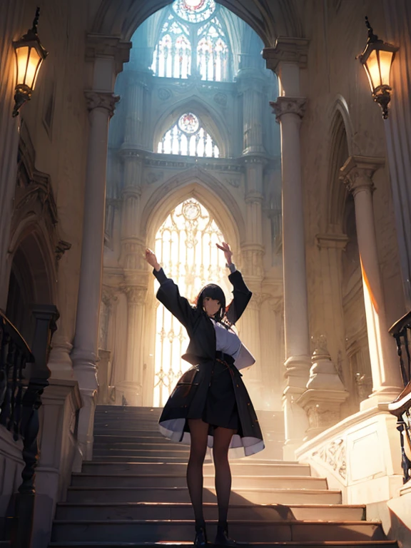 Picture of white feathers dancing in a church bathed in light、Draw on A4 size。
To depict the interior of the church、First draw the structure of the church building。There is stained glass on the high ceiling and walls.、The light is shining beautifully。To reproduce the color and light effects of stained glass、We devise creative expressions of color and light.。
Next、We move on to the depiction of white feathers。Draw the shape of the wings and the pattern of the feathers in detail.、Expresses lightness and softness。Feathers fluttering、By drawing with graceful and free movement、Makes you feel the movement of feathers。
At last、Adds a sense of air and light.。Refraction and scattering of light、Furthermore, by depicting particles in the air、Expresses the atmosphere of the space。By this、The drawn picture will look more realistic and three-dimensional。 --auto