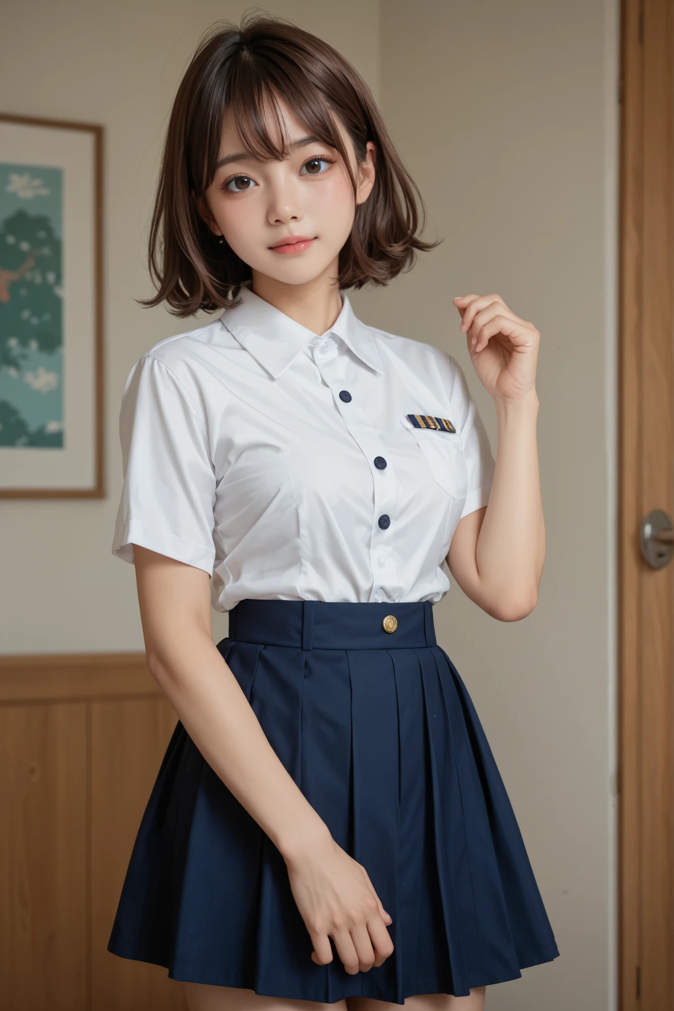 (masterpiece, highest quality:1.2), 8k, 12才のFull nudityの女の子, 85mm,Official AR RAW Photos, スーパースリムなスレンダーbeautiful girl, skirt、上Half BodyHalf BodyFull nudity、Short sleeveの白シャツをたくし上げた、Show off your breasts、beautiful medium-sized breasts、Show me your ears、Naked girls photoshoot、Full nudity, Cute face, close, Half Body, It was a race, Gardenia, beautiful girl, , Thighs, Short sleeve, Station platform、 Looking at the audience, No makeup, (Big smile), Film Grain, chromatic aberration, Sharp focus, Face Light, Bright lighting, 10 generations, Detailed face, Background Blur, (Dark red tie:1.1)、(((((( girl with her shirt tucked up))))))、((((((12才のFull nudity女子高生)))))、Tight waist、Embarrassing pose、Shy and nervous girl、 Sad face