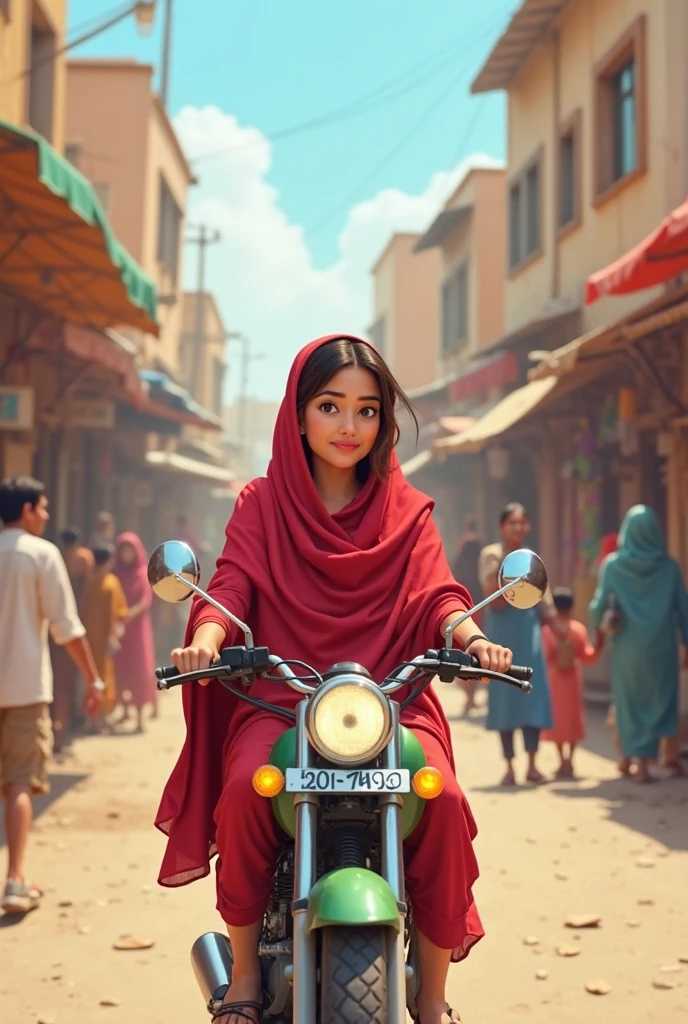 (photorealism), (masterpiece) (Indonesian selebration independens day)
a beautiful Indonesian woman, wearing a long sleeves white t-shirt that reaches below her buttocks and long sleeves blouse, tight jeans, a red hijab, black suglasses on her head, pink lipstick and Indonesian flag on chick, leaning casually against a truck carrying a stack of audio systems about 3 meters high. The truck has been decorated with colorful cloth and beautifully shaped with the backdrop of the August parade, on the side of the truck there is an art poster that says "BREWOG AUDIO" large and can be read very clearly, the sky is blue, sunlight, outdor, relaxed pose, realistic, intricate details, warm colors, clowdy sky, Focus, Focus, realistic, 5D 8K