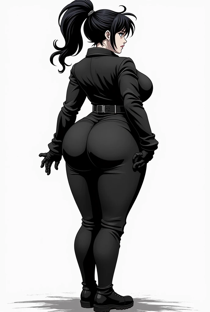 ((masterpiece)),(((best quality))), ((character design sheet:1.5)), (((sketches:1.5))), lineart, pencil lines only, ((full body view)) , (laying on knees and hands, legs spread open, ,(pronated on ground), illustration,1girl, muscular, ((black business suit:1.5)), ((hair combed back:1.4)), ((gothic make up:1.2)), ((detailed face:1.4)) ((gigantic breasts:1.6)), (slendered abs), ((cleavage)), beautiful woman, (thick legs), scribbles and marks, rough sketches, pose, 8k,16k, ( background, white background: 1.3)