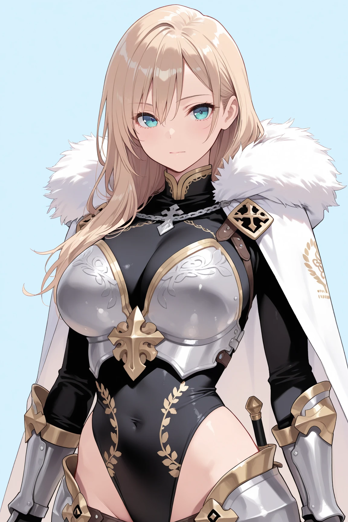 solo, 1girl, lily someya, necklace, masterpiece, best quality, highly detailed, fantasy , a anime girls in armored dress holding a sword
posing for a picture, evil smile, smile, open mouth, breastplate with open cleavage, cleavage, warrior
outfit, ????? anime style, anime girls, ????? style, (nsfw) not safe for work, ?????, digital anime art!!, in
anime style, official artwork, visual novel cg, beautiful anime girl, anime style 4 k , loincloth, exposed
belly, exposed navel, exposed midriff, exposed lower belly, pencil skirt armored, castle,inside castle