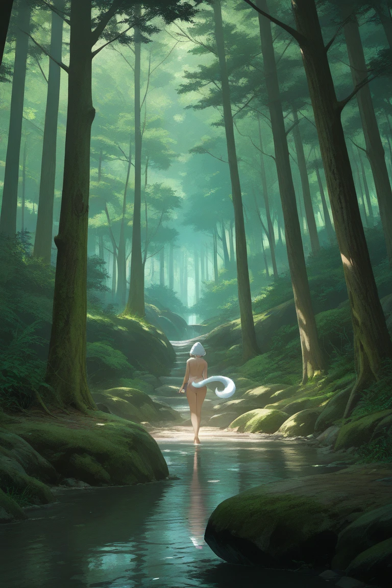 score_9, score_8_up, score_7_up, source_anime, best quality, masterpiece, official art, absurdres, highres, ultra-detailed,waifu2x,Collection: Slice of Life,break,1girl, elf, short hair, slender, androgynous, small breasts, beautiful detailed eyes, nude, stand, wet, open mouth, sleepily, outdoors, water,water drop, forest, spring,break,(clear line illustration:1.2), super detailed skin,very high resolution, very aesthetic, Best sexual lighting powered by famous artist, 8k,cute picture,beauty illustration,photoshop_(medium),,(Detailed Lighting),best anime 8k konachan wallpaper, pixiv contest winner,