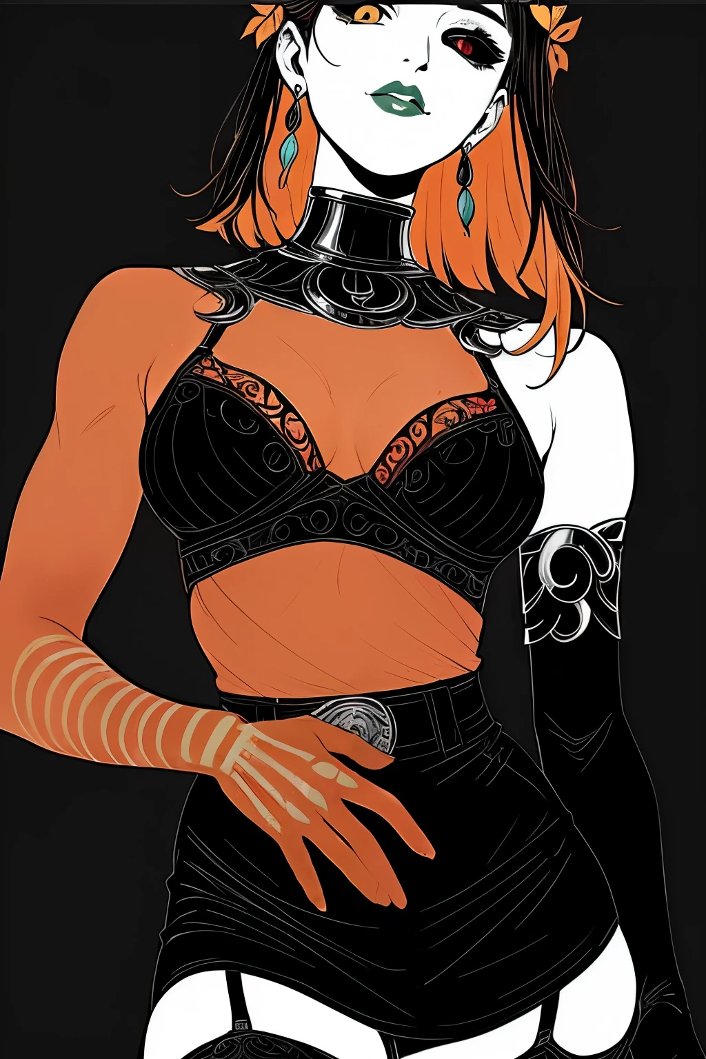 1girl, ((young girl)), white skin, (thin waist), ((curvy)), ((wide hips)), ((small size)), hot, full body, (((micro bikini))), large tatoo, big long black hair, tomoko, sexy, slim figure, Detailed eyes, Detailed face, Detailed eyes, tomoko kuroki, watamote, ((bare arms))