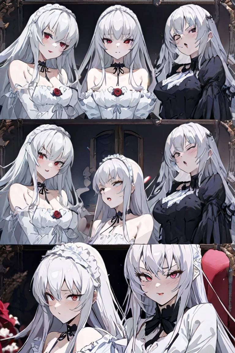 ((masterpiece)), ((best quality)), (detailed), perfect, solo, boosette, gorgeous girl, luscious lips, white hair, (((very shy))), (((blushing))), (((cover her eyes with hands))), (((gigantic breasts))), (((In a haunted mansion))), (((woman covering face with hands))) (((Protect face with hands))), (((hands on face))), (1 girl)