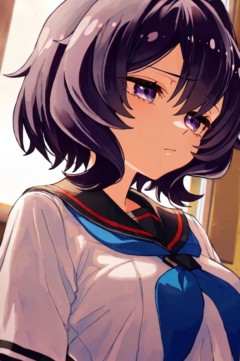 (best quality, ultra-detailed, anime picture, game cg, art cg, photorealistic, movie lighting, realistic lighting shaded, unity 8k wallpaper), (solo), (Rixia Mao, purple hair, large breasts, close eyes, open mouth, perfect face,  (purple elaborately designed luxury panties for adults, panties high definition images, draw panties with super precision), lace trimmed bra, extremely detailed texture, embarrassed, nose blush, sexy pose), ((underwear in dressing room)), (holding panties:1.2)