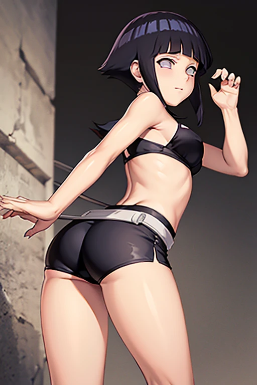 best quality, (masterpiece:1.2), detailed,20 years old,
shinomiya kaguya,
1girl, solo, (blush),
black hair, red eyes, short hair, folded ponytail, hair ribbon, ((black lingerie, against the wall)), bedroom, manner, mansion, red ribbon, bed, looking at the viewer, small breasts,(thick ass), healthy skin, ((from below)), (close up), ((at night)), ((grabbing own ass)), (standing)