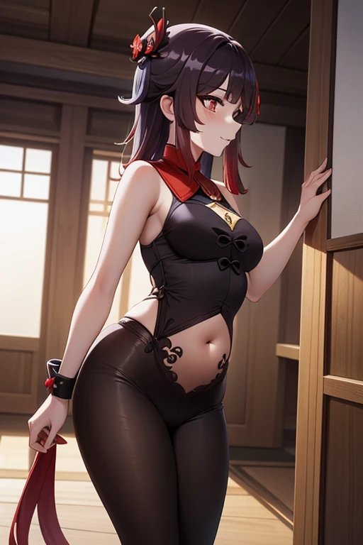 1 girl, solo, room, looking at the audience, blushing, hair bangs, indoor, dress, hair between the eyes, shut up, lying down, short sleeves, thighs, hands on hips, no panties, chinese clothes, porcelain dress, solid color dress, indoors, clothes tearing, indoors, bondage room, open legs, outdoors, origin, 1 girl, solo, long hair, looking at the audience, off-the-shoulder gray shirt, black over-the-knee socks, bare shoulders, (hands on hips)