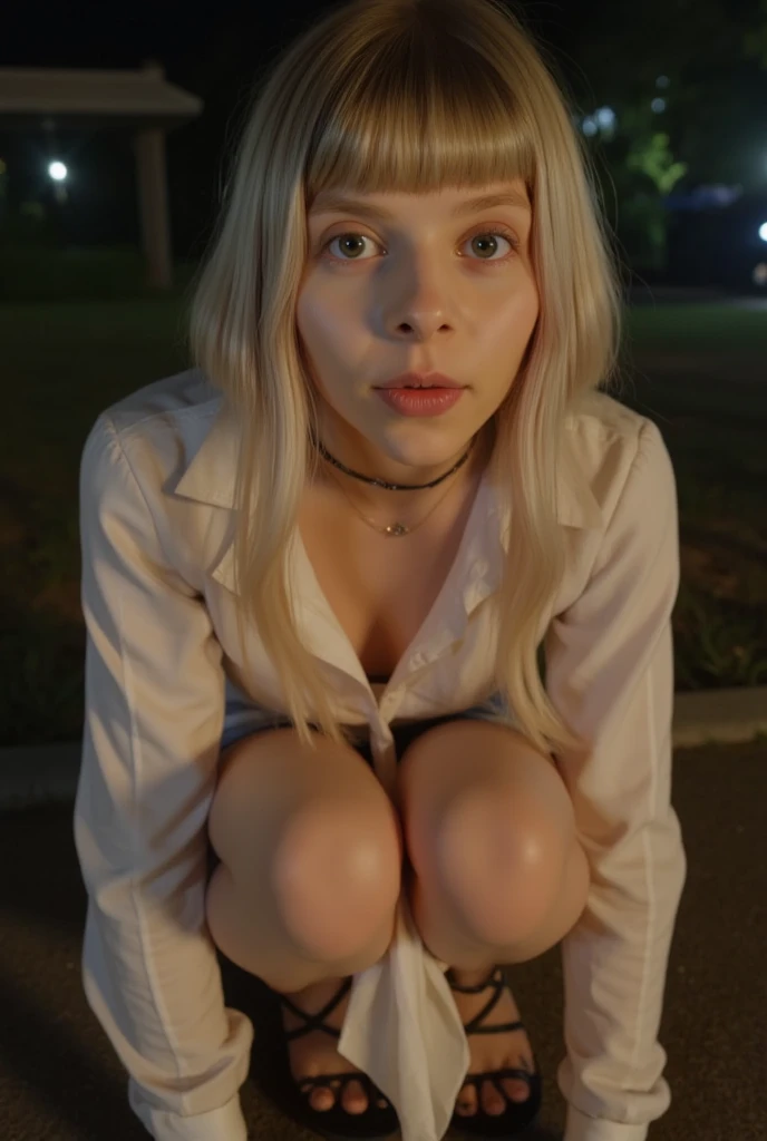 (ultra-realistic realism)(lightning strike)(A high resolution)(8k)(extremely detaild)(the best illustration)(beautiful detailed eyes)(the best quality)(hyper-detail)(Masterpiece artwork)(The wallpaper)(detail),standing alone,a girl,Harley Quinn, Semi Nude, huge sagging breasts, Harley Quinn movie, Hahaha Quinn, Spread your legs, (Elevation viewing angle) , city streets at night,coloreoistic ground lights, Water reflects the body.