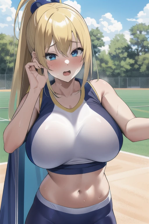 {{{{{16k,Ultra High-resolution realistic photograph of neat virgin first-year junior high school girl's in School-designated gym uniform with junior high ribbon as pretty as a actress in Grass schoolyard, She's in the first year of middle school, but she's too well developed, her cleavage tits are too beautiful, Her bra is showing through under her gym clothes, Aura of being irresistible, but a virgin}}}}},{{Extremely detailed}},{{{{{dye her cheeks flush and integrated her head pure small, thick lips, Enchanting thick gross idol's Lips, She's a volleyball player so she has big boobs}}}}},{{{{{the bang ponytail hair}}}}},{{{{{She get more attractive and smoother her body, her expression and appearance are transformed into that of a pure, Her white tits are so fluffy, and are depicted in great detail, but her sex appeal from her cleavage fills the schoolyard, her bodyline and tits and hips are getting cuter and cuter, She has been reborn as a pretty one-in-a-thousand-year girl with a sparkling aura of cuteness}}}}}