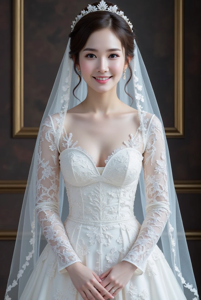 (photorealistic:1.4), (extremely delicate), (ultra realistic:1.3), (award-winning photography), (modelshoot style), hyperrealistic photography, extremely detailed CG unity 8k wallpaper, HDR, RAW photo, dslr, extremely detailed magazine cover-style realistic digital painting, (magazine cover-style illustration), hd, 8k, (intricate details, hyperdetailed:1.15) (skin texture:1.2), (RAW photo), masterpiece, highest quality, 8k wallpapers, (photo realism: 1.4), (high resolution), super detailed, (realism: 1.2), (best quality: 1.3), A chilling macabre haute couture masterpiece created from blood-red textiles, featuring an avant-garde design with asymmetrical lines that evoke a sense of unease. The gown is displayed in a stark and clinical gallery space, surrounded by sterile white walls and harsh fluorescent lighting. The juxtaposition of the ethereal gown against the clinical environment creates a stark contrast, evoking feelings of discomfort and curiosity. The scene is captured in a minimalist photograph that focuses on the gown's intricate details, using a prime lens (50mm) to achieve sharpness and clarity,
