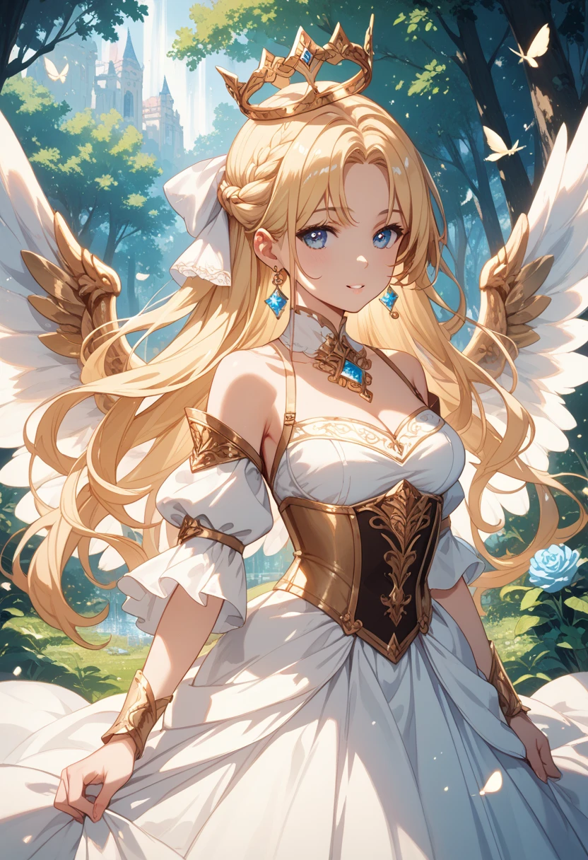 asia_argento, blonde hair, green eyes,
BREAK (blue dress, bracelet, brooch, clothing cutout, detached sleeves, dress, earrings, feather hair ornament, feathers, jewelry, midriff:1.2),
BREAK ball gown, in the garden of trees, wedding decorations,
BREAK ((top quality, 8k, masterpiece: 1.3, ultra hd, high quality, best quality, high definition, realism)), sharp focus: 1.5, Beautiful woman with Slim body, (perfect hands, perfect anatomy),