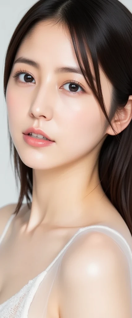 (masterpiece),(Highest quality:1.2),(Very detailed:1.2),(High resolution),(Photorealistic Stick),(RAW Photos),8K,Backlight,(Depth of written boundary),(Sleek lighting:1.2),Close-up of a naked woman,Soft portrait shots,Beautiful Japanese Women,Gorgeous face portrait,(Eye light,Sharp pupils,Detailed eye drawing,)Very beautiful face,(Detailed skin texture:1.3),Beautiful portrait,A lovely and delicate face,Beautiful young Japanese woman,Look this way,front,(POV shot),(sleepy)