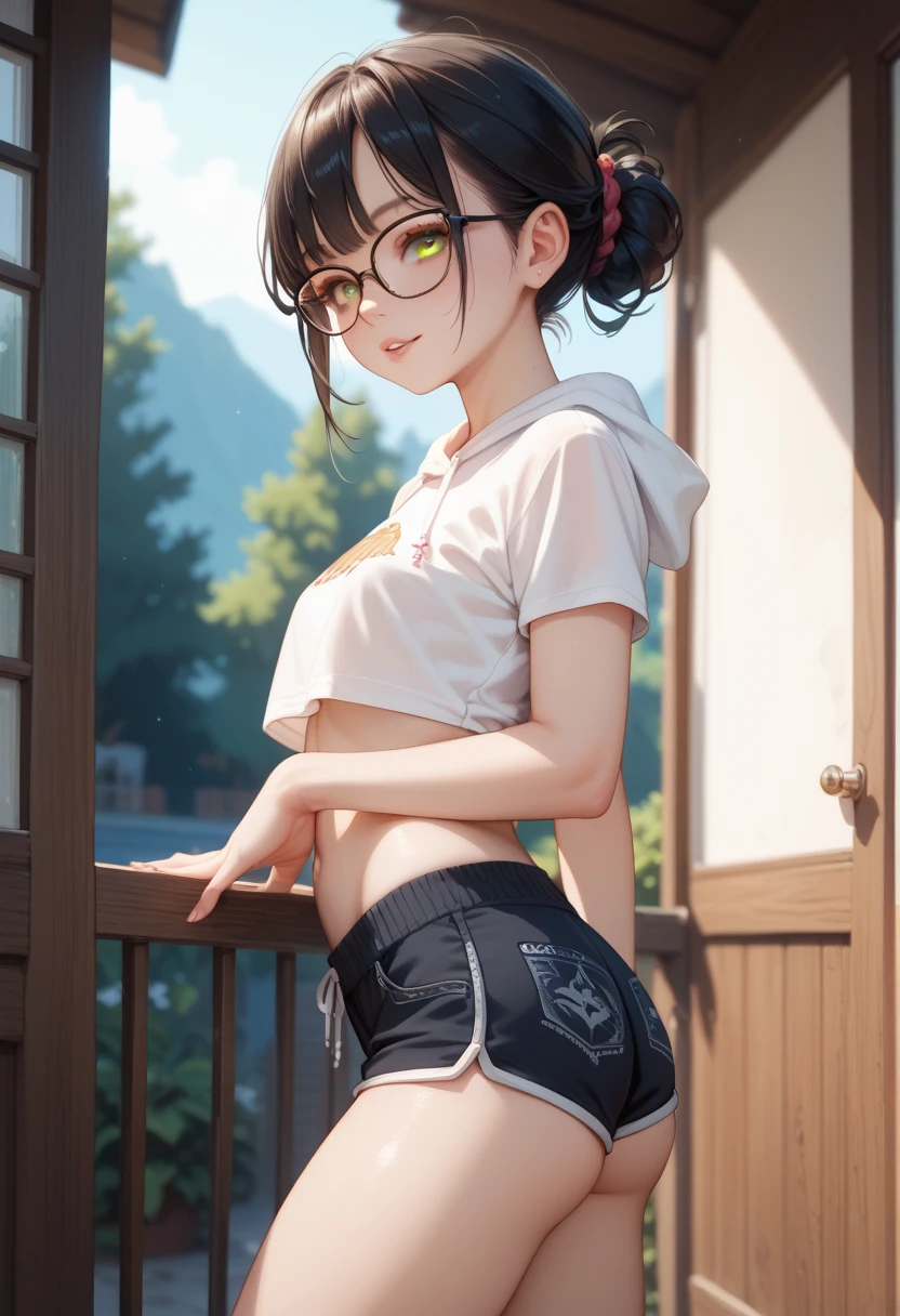 masterpiece, best quality,anime style, 1 girl,(((slender body))), (((small eyes,small breast))),(((gym uniform,glasses))),(((((3 monkey grabbing the girl))))),((((cum facial)))), (beautiful face), (((short hair))), (((straight hair))), ((((black hair)))),detailed beautiful skin, (perfect hands, perfect ???????)