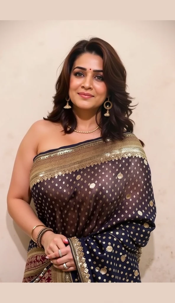 Face in frame, Nsfw, day scene, angle from below, close up photo of naked (young Jaya Prada:0.6), open arms, big cheeks, big boobs Hollywood lips, hourglass figure, armpits, (blue eyes:1), ponytail, necklace, 25 yo, look at viewer and smile, (cinematic:1.3), intricate details, (ArtStation:1.2), rashi khanna