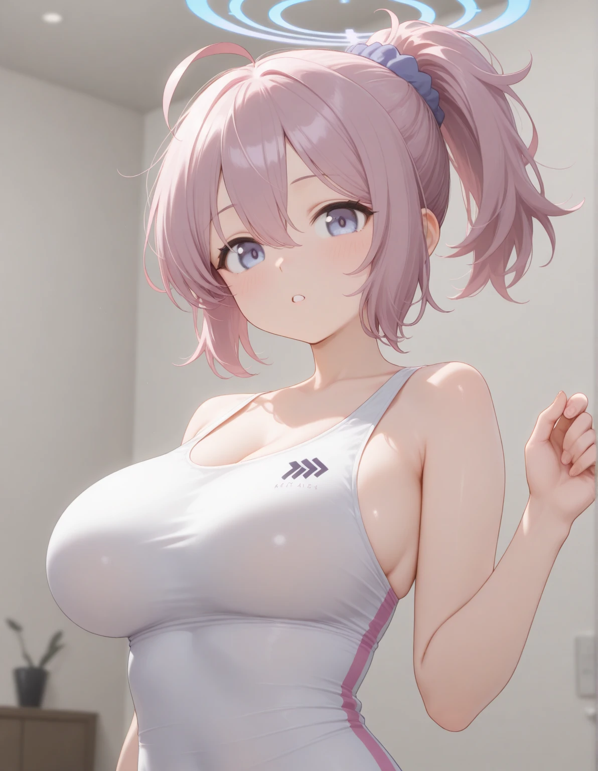 mastute piece,Best Quality,insanely detailed,8k cg,nsfw,
(shoot upper body:1.3),
(1girls:1.3),standing,looking at viewr,body in front,(both arms behind back:1.2),Arms behind your back、(white-dogi:1.3),(White martial arts uniform:1.4),
BREAK,
blush,shy,(ecstasy face),(trembling:1.2),BREAK,(light purple hair:1.3),
BREAK,
perfect breasts,perfect teats,(open mouth:0.9),(large breasts:1.2),
(dojo),dojo、