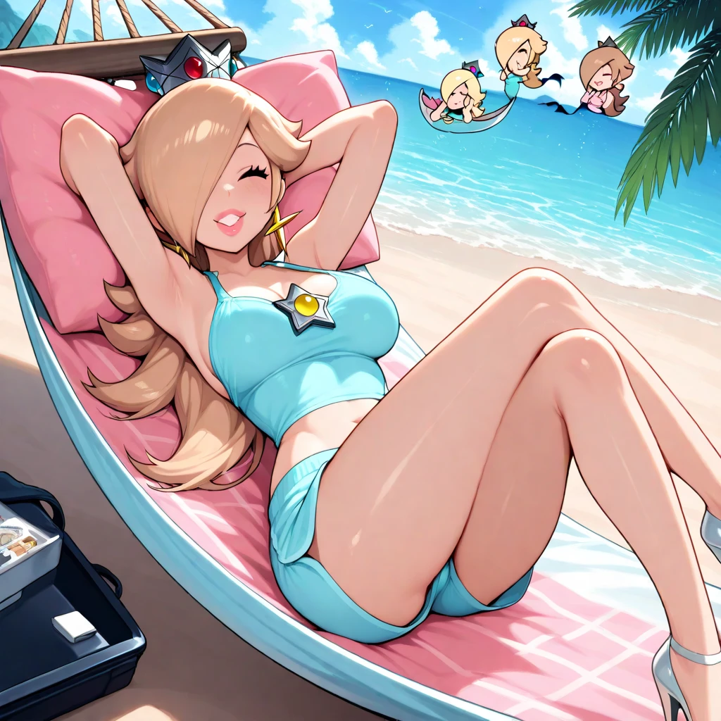 Serena (Pokémon XY) , 1 girl , solo , playa , , rubor_pegatina , loocking back , viendo al observador , blonde hair , eyelashes , vagina visible
((Mejor calidad)), ((obra maestra)), (detallado), cara perfecta
