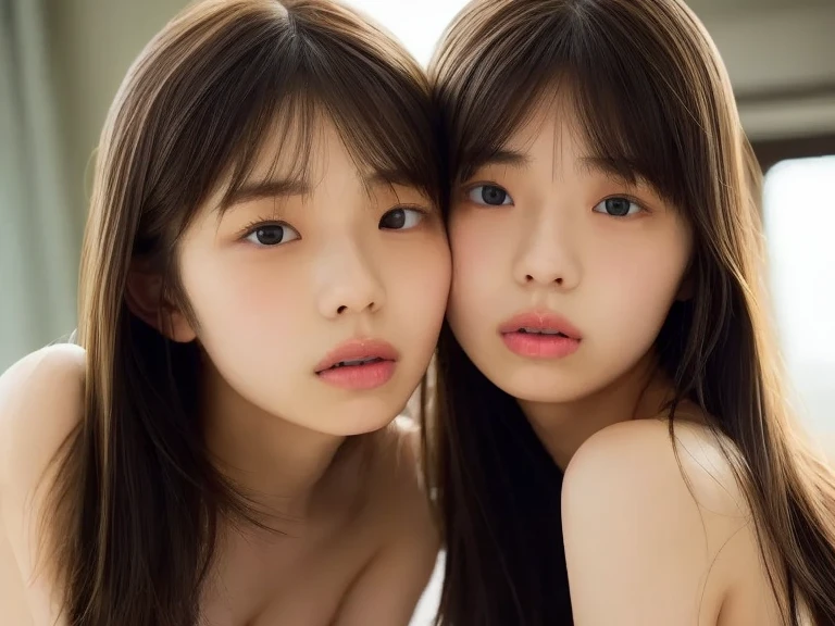Ultra-realistic capture, Highly detailed, Skin texture must be natural, With such detail that pores can be finely identified, Skin should look healthy, In a uniform tone, Use natural light and color, masterpiece, ((((twins fashion)))), ((twins)), (((clones))), hug, ((female child)), (nsfw), futa, Classroom, exactly the same appearance, students fuck each other, they intertwine with the other girl, lips closed, fuck each other with mutual penetration, fuck each other with full body contact, same body, serious chairpersons fuck each other, legs wrapped around each other's waist, face pressed against each other, hips shaking, meat rods penetrating each other, They are ejaculating, exactly the same face, tongues wrapped around each other, even their noses are bumping against each other, they are showing each other their goofy faces, faces without a shred of decency, they are coming off each other,