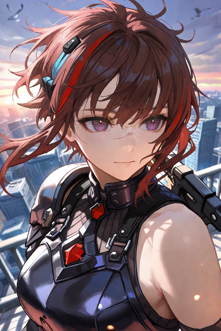 artificial human world:1.5, Mechanical Creature, Misaka Mikoto, 1girl, black choker, uhd, retina, masterpiece, ccurate, anatomically correct, textured skin, super detail, high details, high quality, best quality, highres, 4K