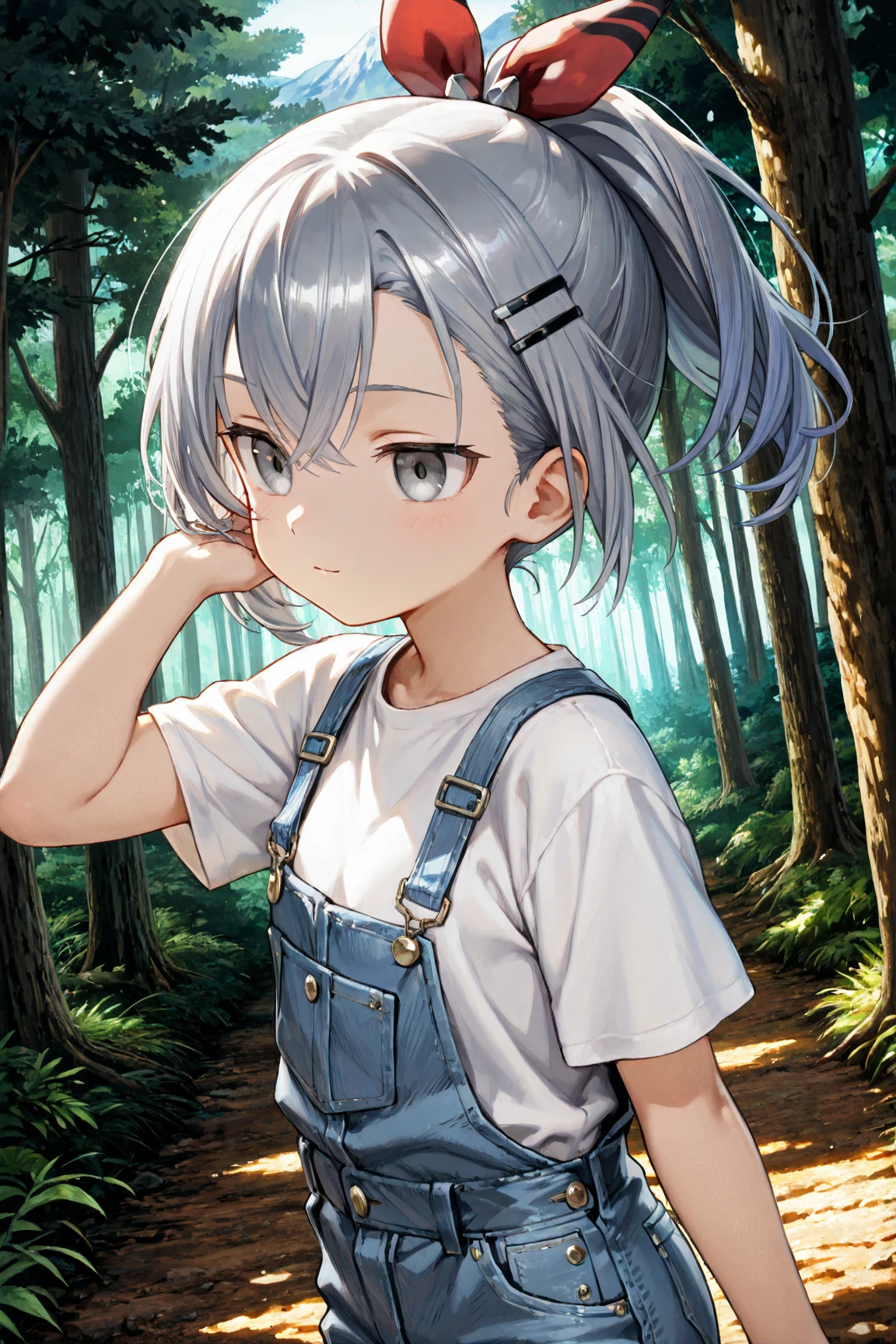 beautiful detailed girl,(masterpiece,best quality,extremely detailed:1.2),((cowboy shot:1.1)),(solo,10 years old,kawaii,slender,small breasts:1.25),(pained look:0.8),((white underwear) in ((Torn school uniform)):2),(dirty:2),blush,shy,weep,standing,(deep forest:1.5),(hug:0.4),rating: general, newest,Sexy face,(primitive:1.1)