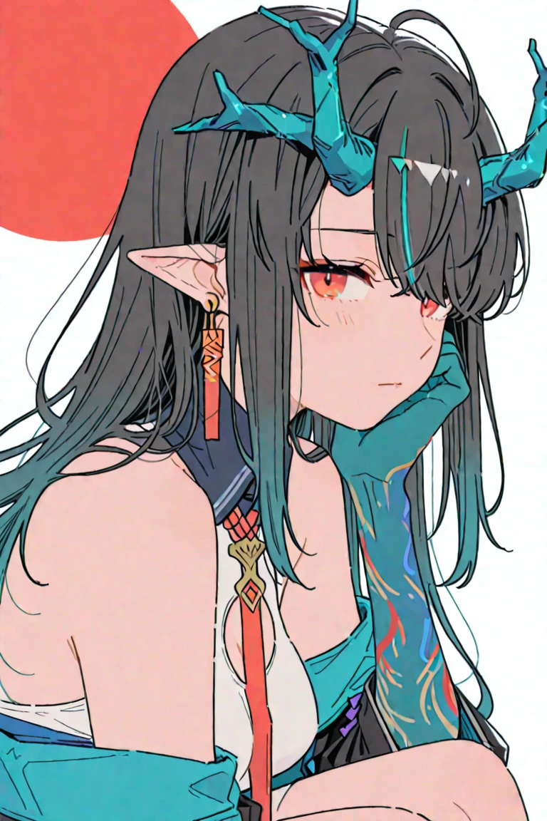 Anime girl with horns and horns on her head, demon anime girl, With horns, Ayaka Genshin impact, Come to the eve of the Arknights, anime moe art style, From Arknights, High Quality Anime Art Style, Anime waifu, Anime monster girl, anime art style, Anime goddess, anime visual of a cute girl, mika kurai demon, Epic anime style