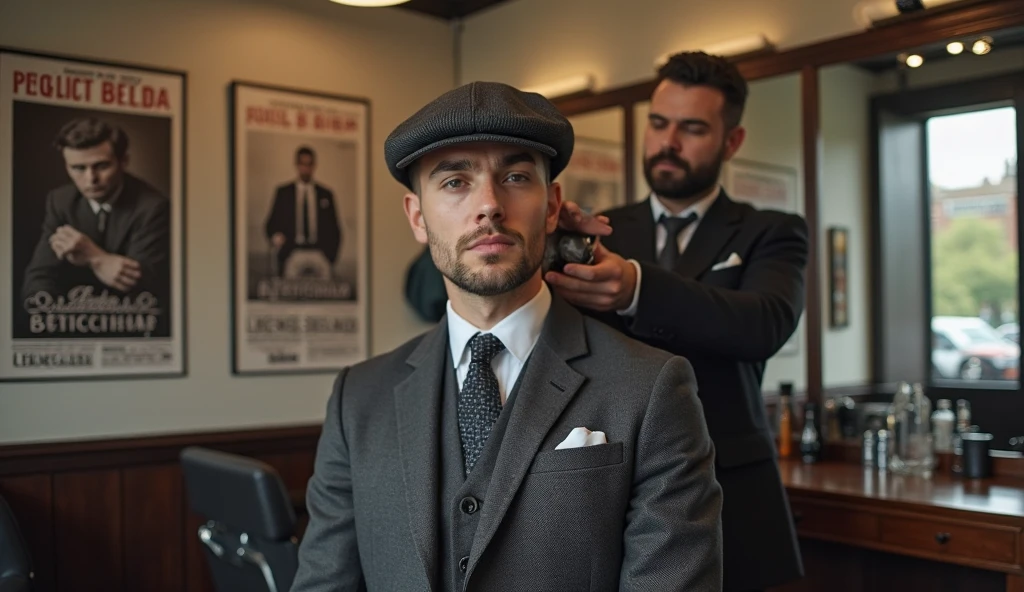 guy sitting, buzzcut, mutton chops