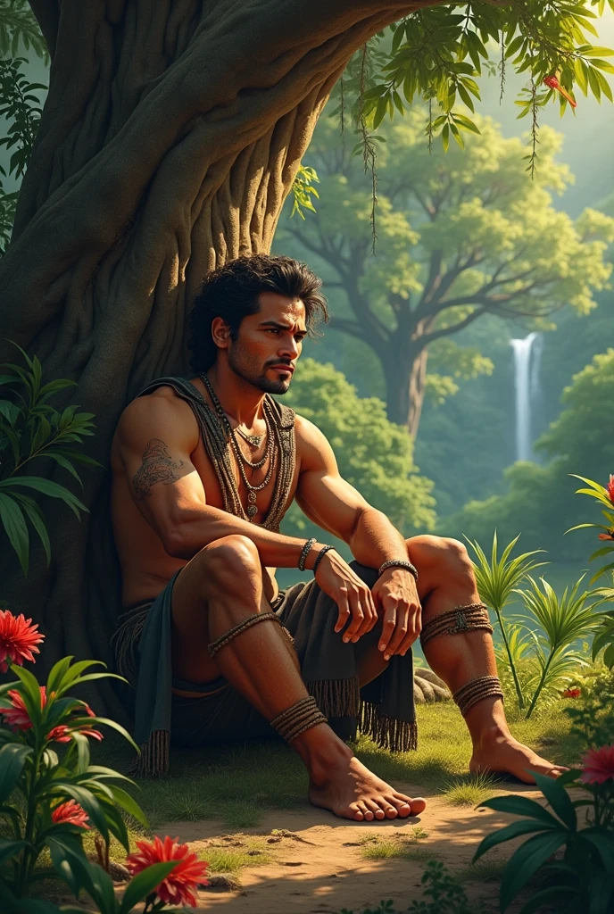 ഒരു ആദ്യവാസി സുവാവ് മലയാളി ഒരു വന്നതിലൂടെ നടക്കുന്നു  വയസ് 32