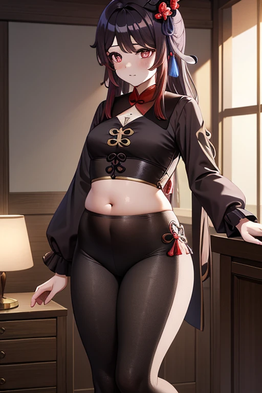 (masterpiece: 1.2), (high resolution), (best quality: 1.3), (ultra detailed: 1.2), (illustration: 1.2), (1 girl: 1.2), (solo: 1.2), cute, loli, large boobs , skin tight black crop top, long black hair, (long straight hair, scarf red), athletic physique, perfect hands, , no shoes, only one person in photo, tiny young girl, age 10, perfect finger,perfect hands, Highest Quality, Highest Resolution, perfect background, perfect perspective, sharp image, perfect details, perfect lighting, perfect shadows, Perfect lighting, Best background, Vannamelon, long black hair, red eyes, hair blush, full body, thong, behind view, blushing, bent over, indoors, thighs, SFW, standing,large chest,anime eyes , cropped hoodie underboob, wide hips