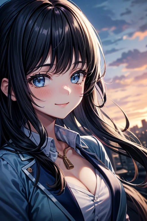 (masutepiece:1.3), (8K, Photorealistic, Raw photo, Best Quality: 1.4), Japanese, (1girl in), Beautiful face, (Realistic face), (Black hair), Beautiful hairstyle, Realistic eyes, Beautiful detailed eyes, (Realistic skin), Beautiful skin, Attractive, 超A high resolution, A hyper-realistic, Highly detailed, Golden ratio,Animated image of girl in uniform riding bicycle and flying in the sky Japan