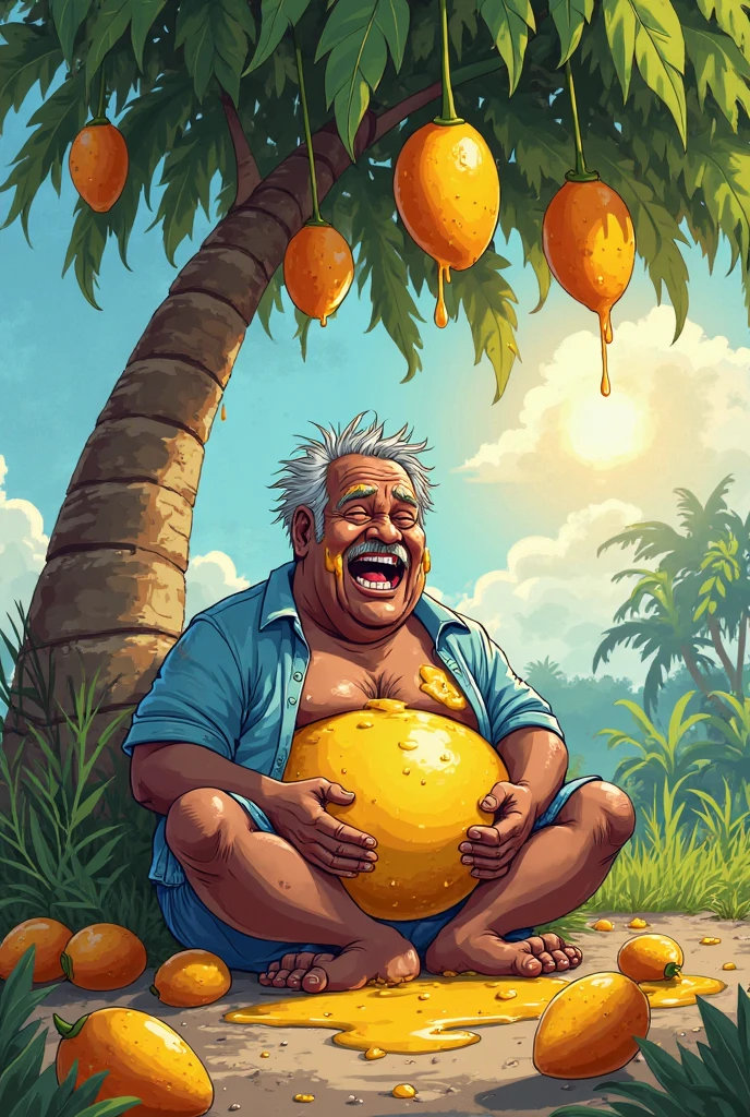Uncle eats 50 durians.,000 balls in one word