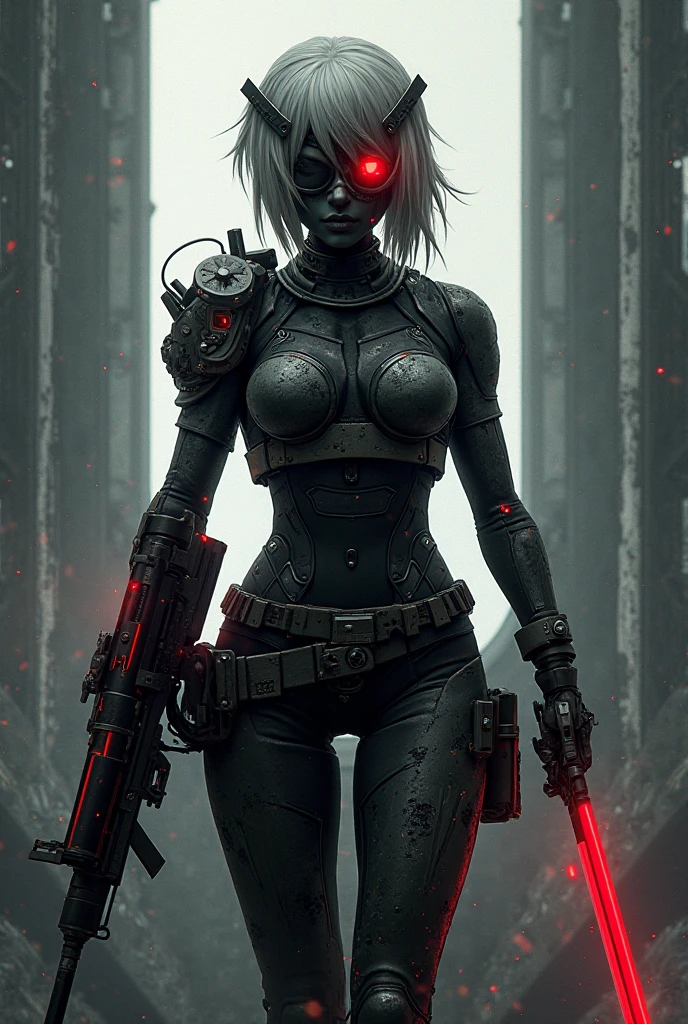 Uma mulher samurai,gothic,dark horror,G.O.R.E,futuristic Cyberpunk,apocalyptic
